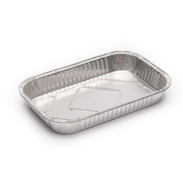 Bandeja rectangular de Aluminio para comida preparada 